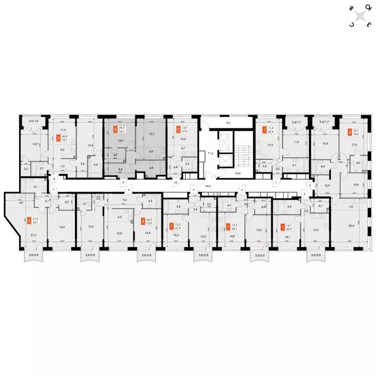 2-к кв. Нижегородская область, Нижний Новгород Черниговская ул. (54.7 ... - Фото 1