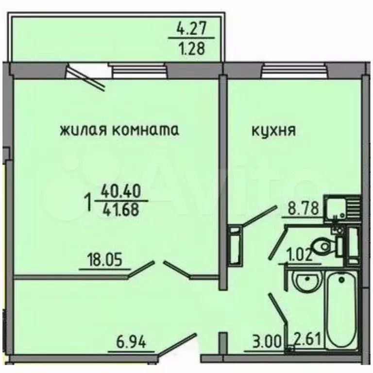 1-к. квартира, 40,4 м, 5/16 эт. - Фото 0