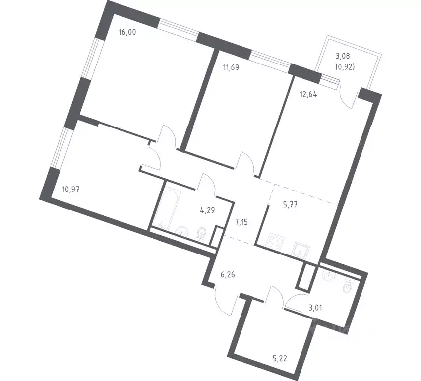 3-к кв. Ленинградская область, Ломоносовский район, Лаголовское с/пос, ... - Фото 1