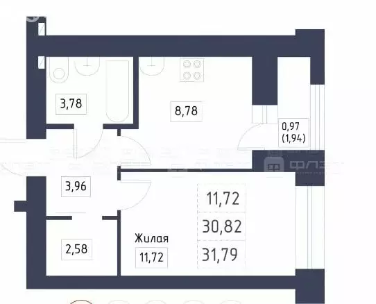 1-комнатная квартира: Казань, улица Михаила Миля, 4 (32 м) - Фото 0