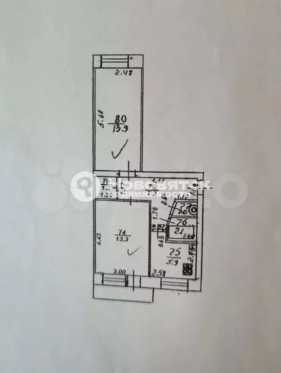 2-к. квартира, 45 м, 2/5 эт. - Фото 0