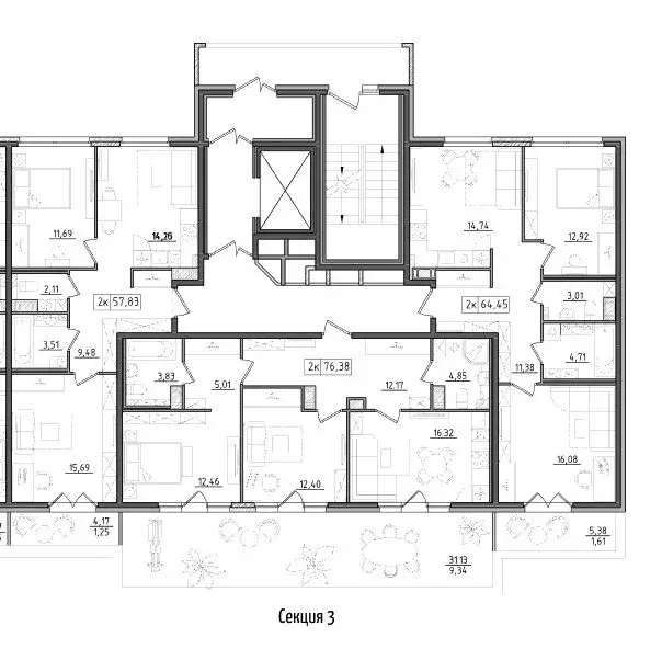 2-к кв. Санкт-Петербург Прилукская ул., 28к2 (76.38 м) - Фото 1