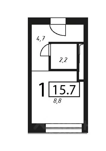 Студия Москва Жигулевская ул., 4К2 (15.7 м) - Фото 0