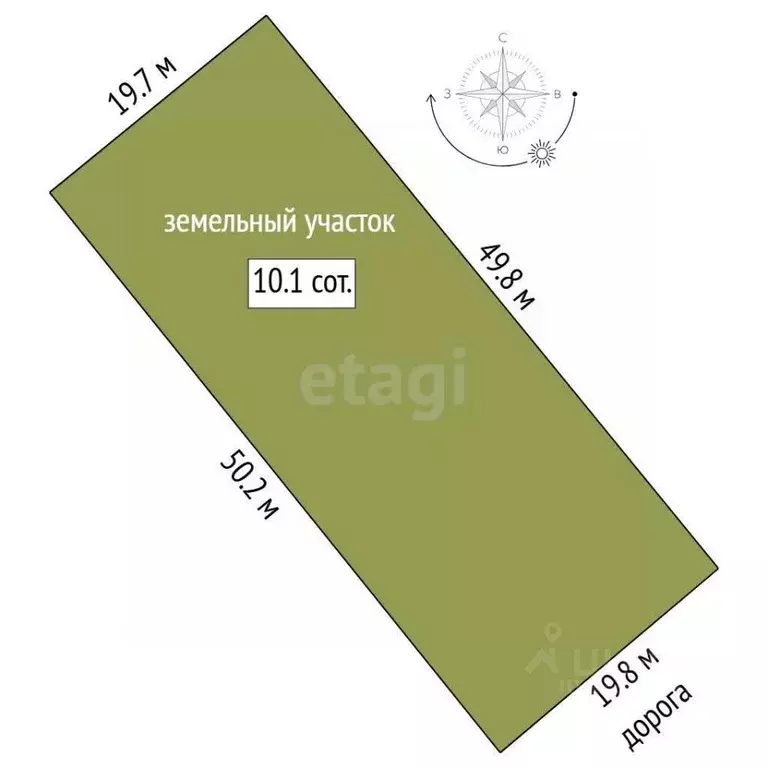 Участок в Тюменская область, Ялуторовский муниципальный округ, Поле ... - Фото 2