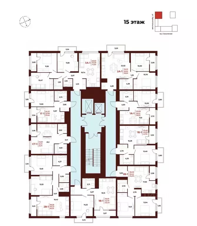 3-к кв. Пензенская область, Пенза Арбери жилой комплекс (71.0 м) - Фото 2
