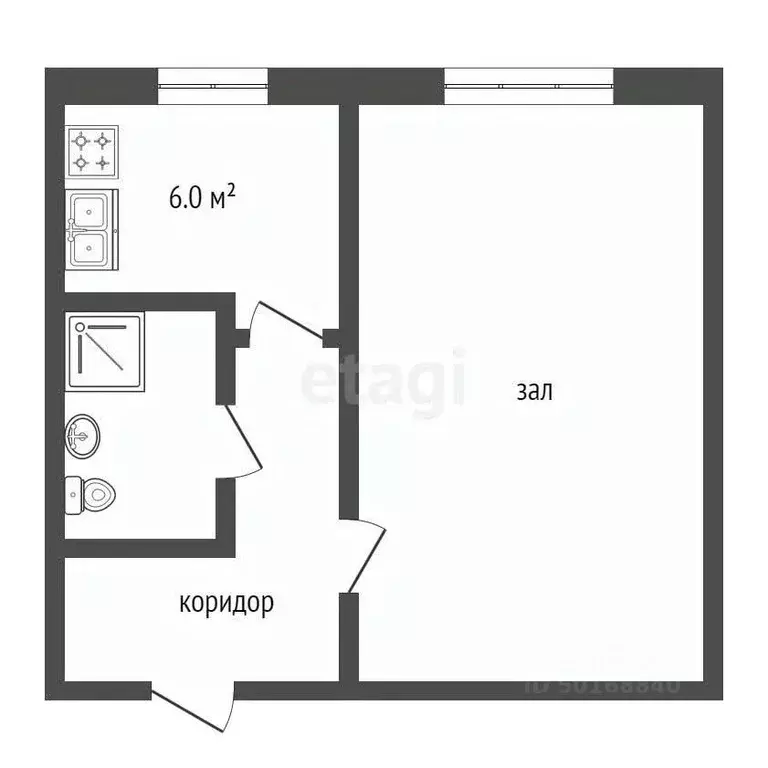 1-к кв. Саратовская область, Балашов ул. Орджоникидзе, 12Б (32.2 м) - Фото 2
