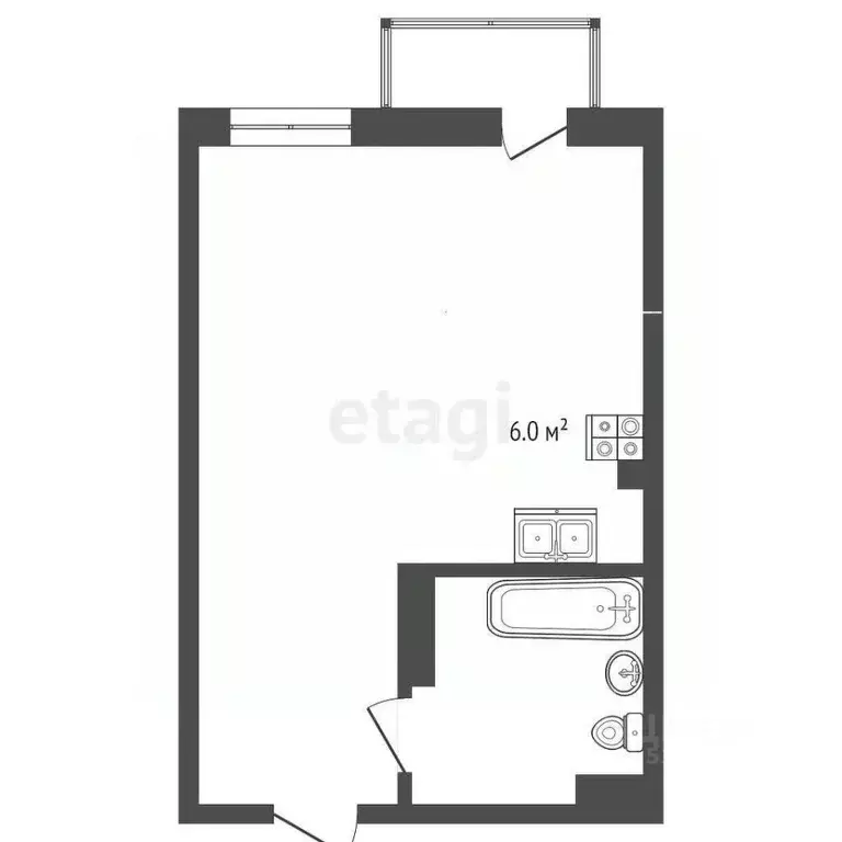 Студия Ростовская область, Ростов-на-Дону ул. Нансена, 109/5 (30.0 м) - Фото 2