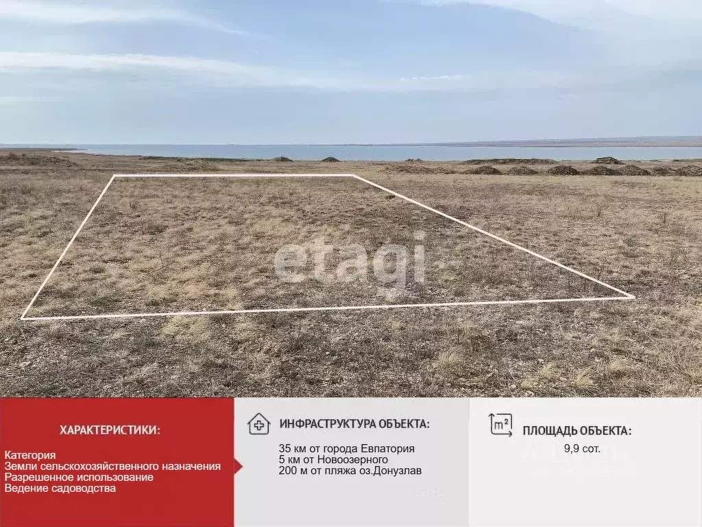 Участок в Крым, Сакский район, Штормовское с/пос, Новоозерный СНТ  ... - Фото 0