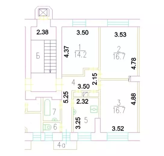 3-комнатная квартира: Москва, Новокузнецкая улица, 30с2 (69.9 м) - Фото 2