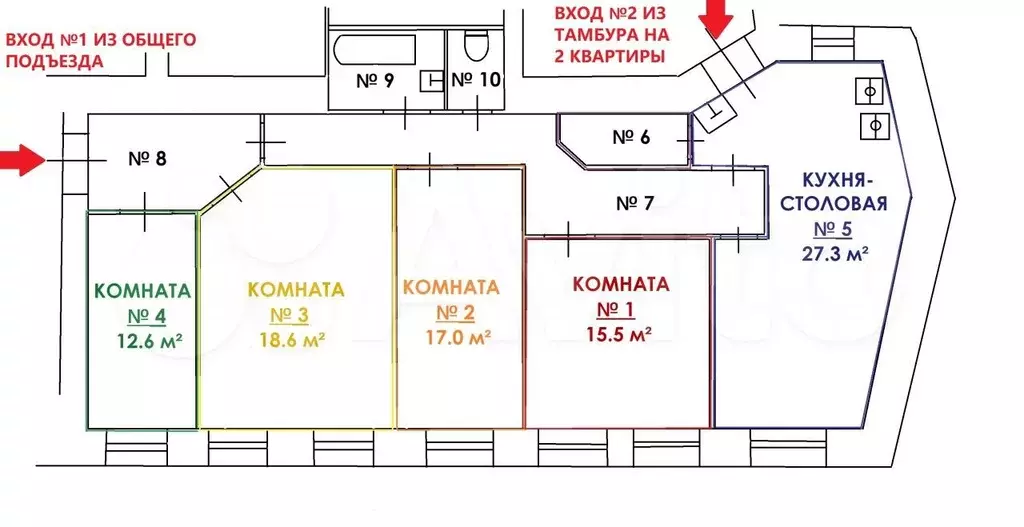 4-к. квартира, 120,9 м, 1/5 эт. - Фото 0