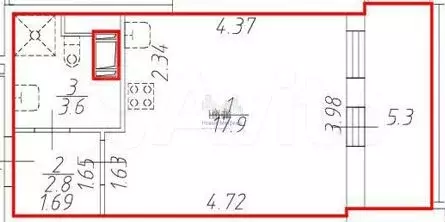 Квартира-студия, 25 м, 10/24 эт. - Фото 0