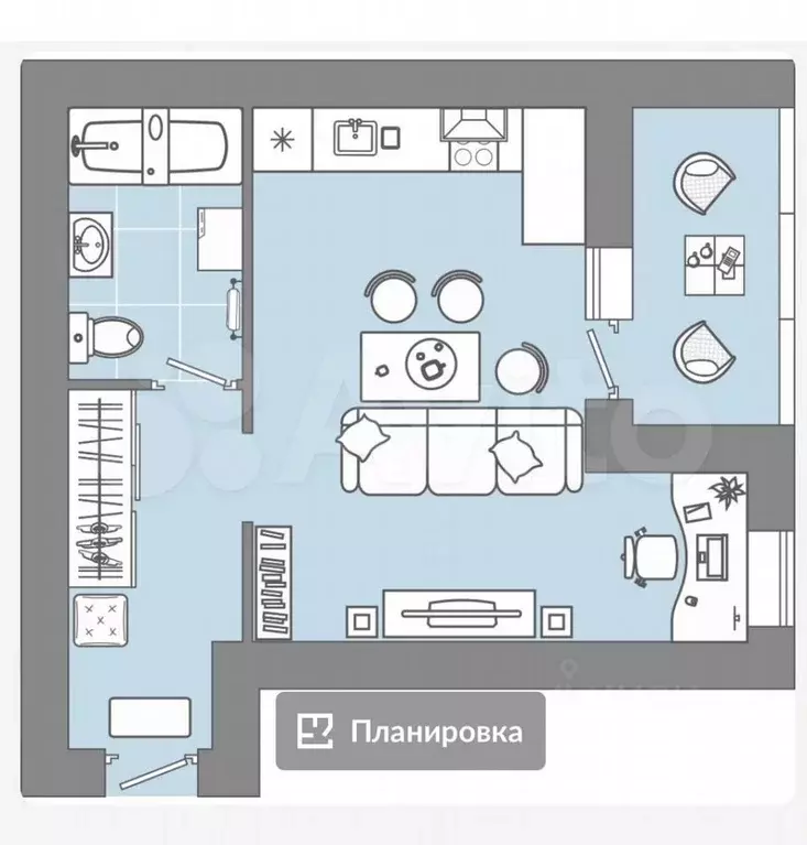 Квартира-студия, 29,6 м, 1/8 эт. - Фото 0