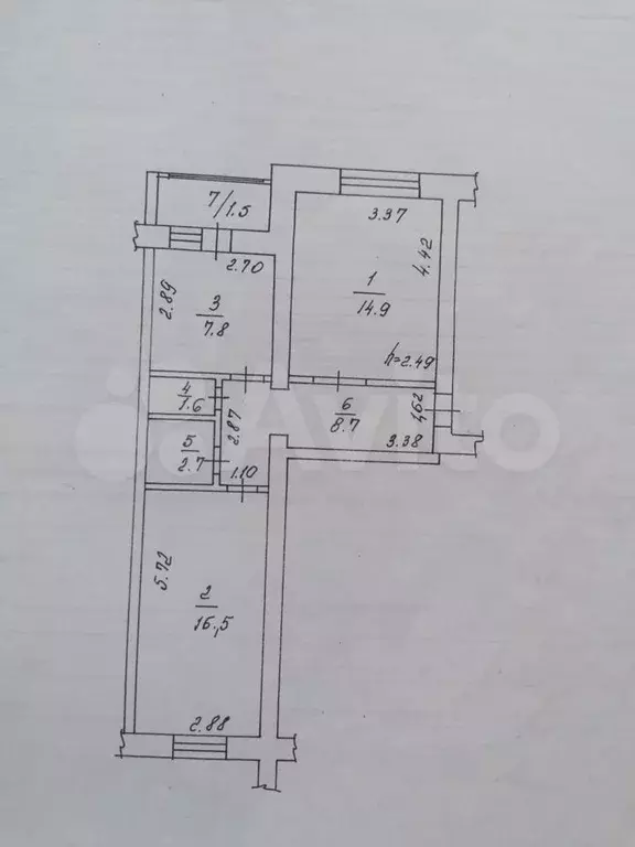 2-к. квартира, 53 м, 4/5 эт. - Фото 0