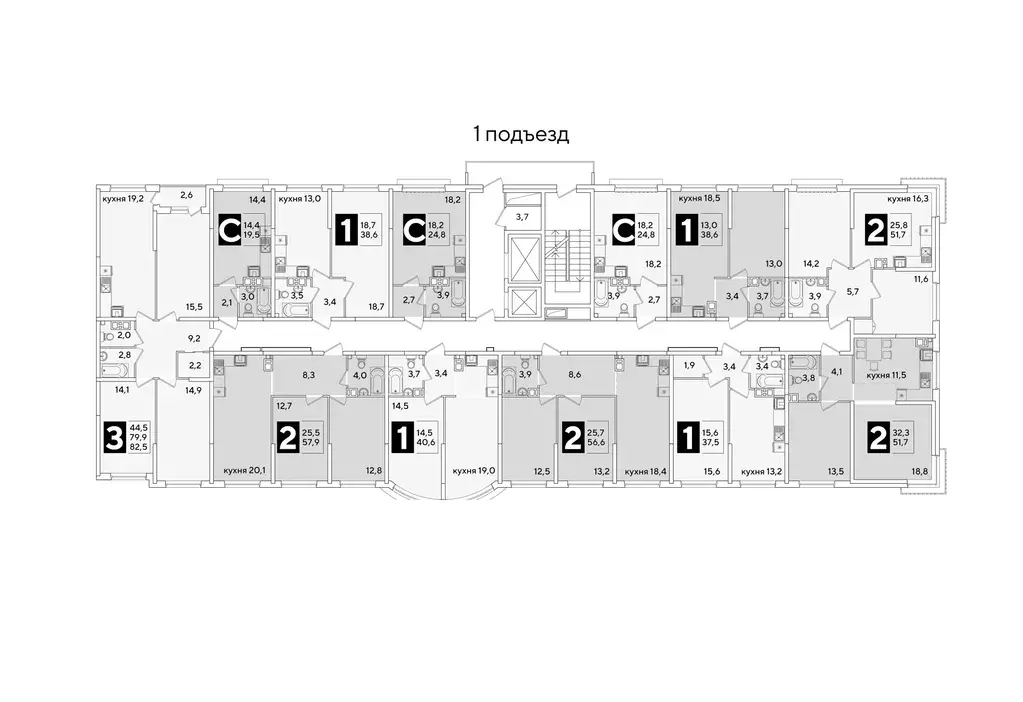 1-к кв. Краснодарский край, Краснодар Самолет-6 жилой комплекс (38.6 ... - Фото 2