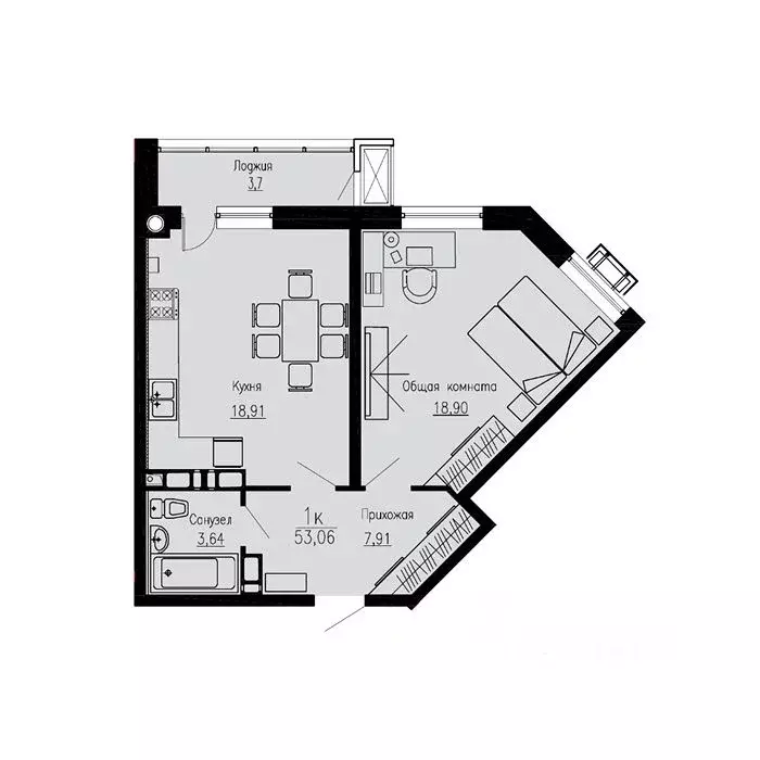 1-к кв. Ставропольский край, Пятигорск Скачки мкр,  (53.06 м) - Фото 0