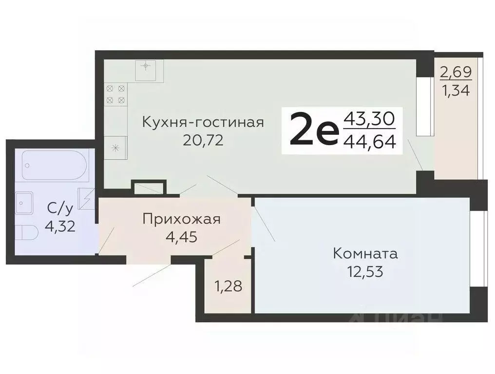 2-к кв. Воронежская область, Воронеж Никитинские сады жилой комплекс ... - Фото 0