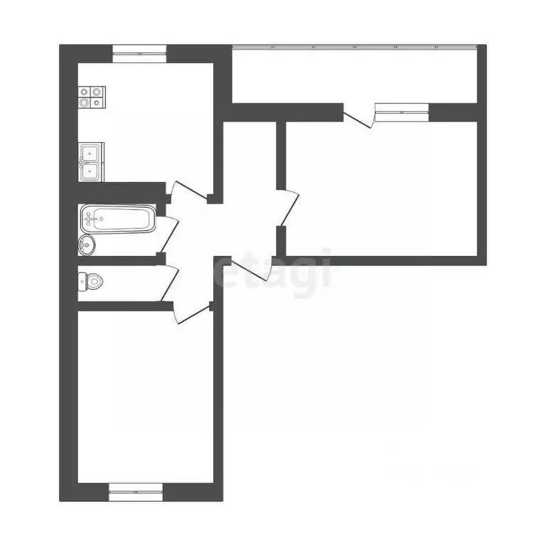 2-к кв. Удмуртия, Ижевск ул. А.Н. Сабурова, 17 (58.0 м) - Фото 1