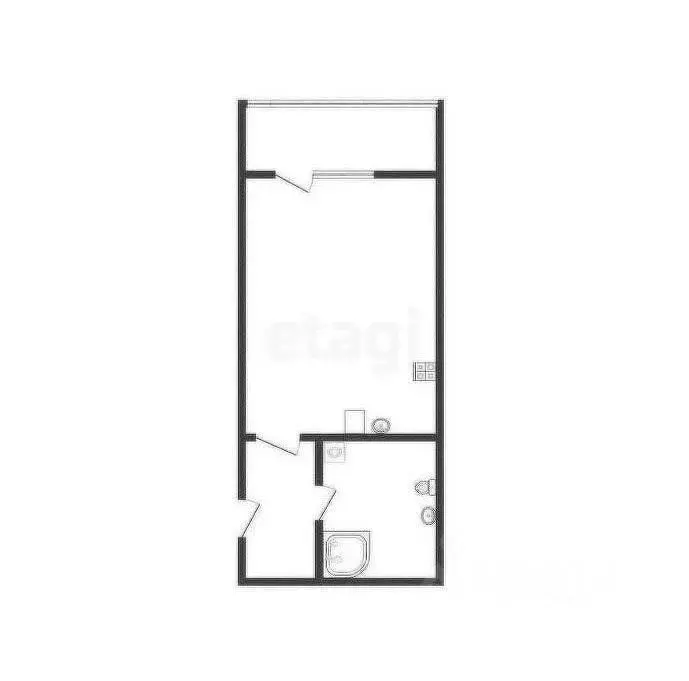Студия Курская область, Курск ул. Энгельса, 158к2 (28.9 м) - Фото 1