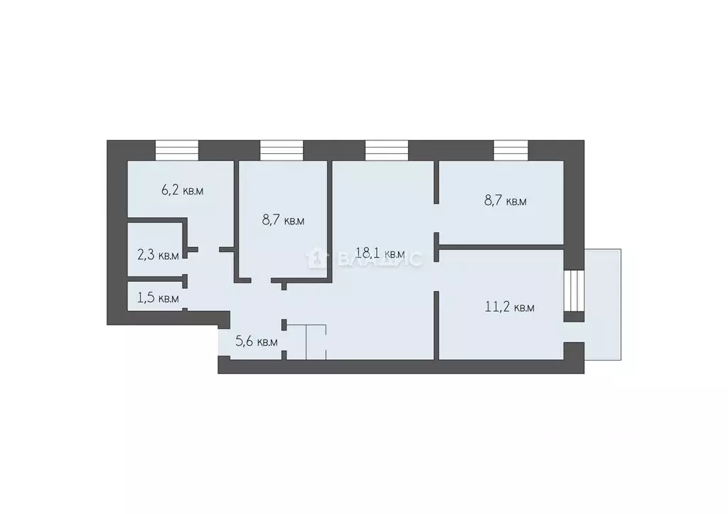 4-к кв. Тульская область, Кимовск ул. Бессолова, 29 (63.3 м) - Фото 1