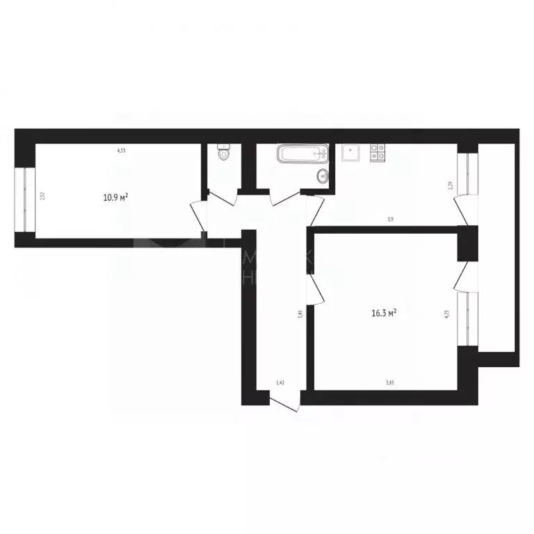 2-к кв. Тюменская область, Тюмень Березняковский мкр, ул. Удачная, 1 ... - Фото 2