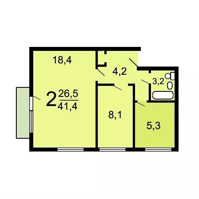 2-комнатная квартира: Москва, улица Буракова, 3к2 (42 м) - Фото 1