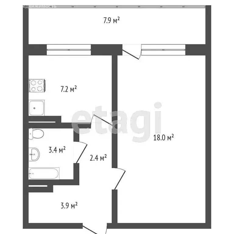 1-комнатная квартира: Томск, Береговая улица, 13 (34.7 м) - Фото 0