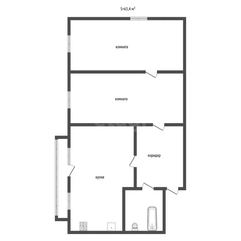 2-комнатная квартира: Сатка, Пролетарская улица, 55 (65.4 м) - Фото 1