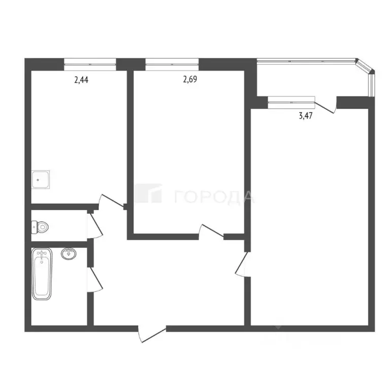 2-к кв. Алтайский край, Барнаул Красноармейский просп., 64 (45.0 м) - Фото 2