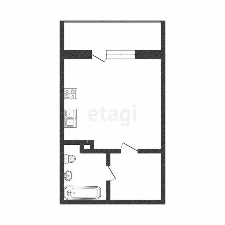 Квартира-студия: Тюмень, Верхнетарманская улица, 1 (20 м) - Фото 1