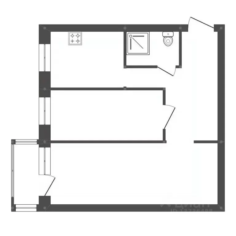 2-к кв. Амурская область, Белогорск Партизанская ул., 32 (40.7 м) - Фото 2