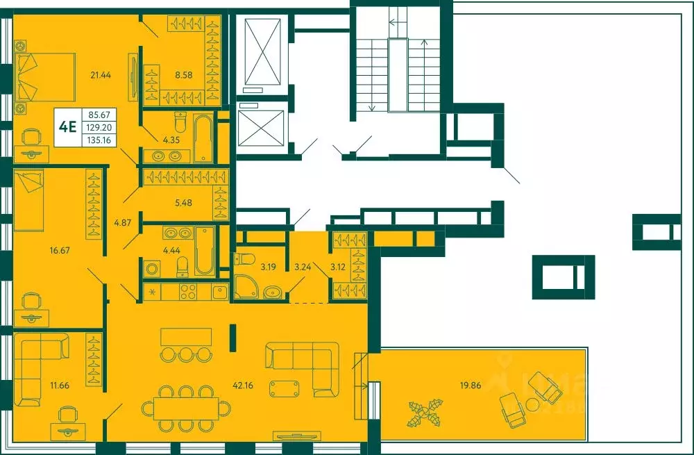 3-к кв. Башкортостан, Уфа Зеленая Роща жилрайон, Терле Парк жилой ... - Фото 2