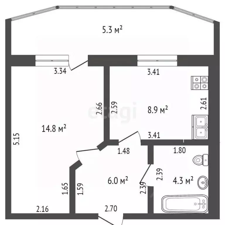 1-к кв. Мордовия, Саранск ул. Гагарина, 102 (34.0 м) - Фото 1