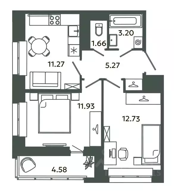 2-к кв. Ленинградская область, Ломоносовский район, Аннинское ... - Фото 0