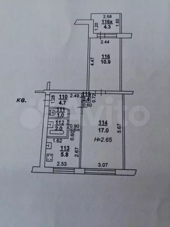 2-к. квартира, 44 м, 3/5 эт. - Фото 0