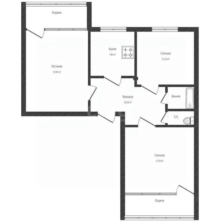 3-к кв. Башкортостан, Ишимбай ул. Вахитова, 9 (74.0 м) - Фото 2