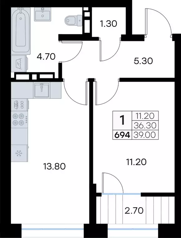 1-к кв. Приморский край, Владивосток ул. Нейбута, 135 (39.0 м) - Фото 1