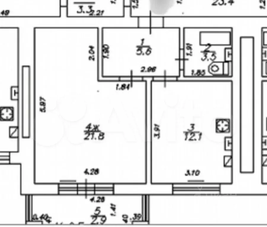 1-к кв. Калининградская область, Калининград ул. Горького, 207 (46.0 ... - Фото 2