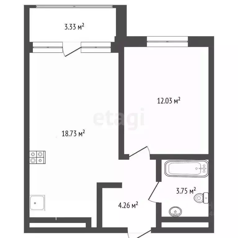 1-к кв. Тюменская область, Тюмень ул. Павла Никольского, 14 (42.1 м) - Фото 1