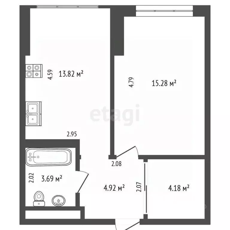 1-к кв. Ярославская область, Ярославль Красноборская ул., 38к3 (43.0 ... - Фото 2