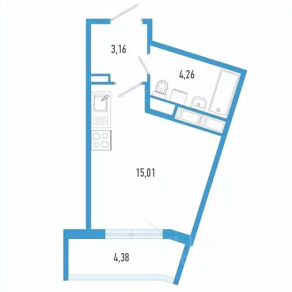 Студия Санкт-Петербург пос. Шушары,  (23.74 м) - Фото 0