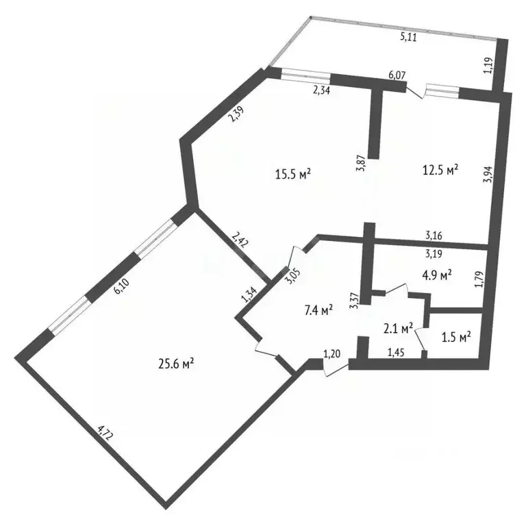 3-к кв. Амурская область, Благовещенск ул. Шимановского, 80 (71.4 м) - Фото 2