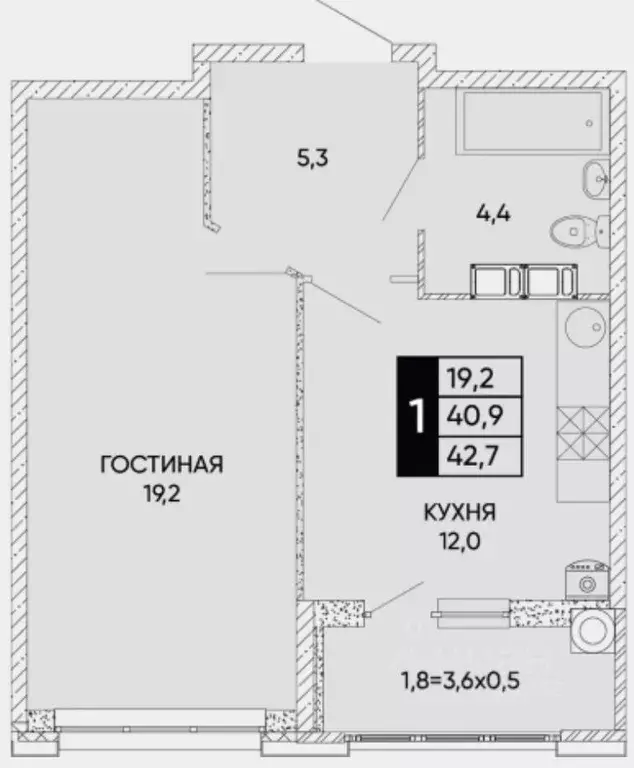 1-к кв. Ростовская область, Ростов-на-Дону ул. Бориса Слюсаря, 23 ... - Фото 1