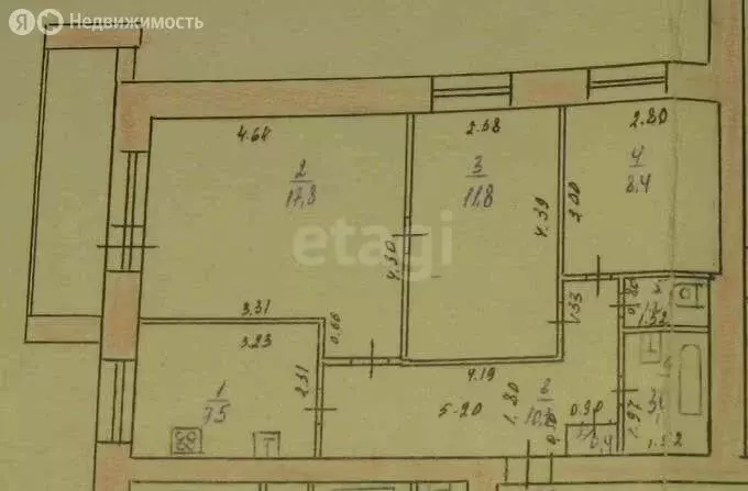 3-комнатная квартира: Казань, Вахитовский район, улица Чехова, 31 ... - Фото 1