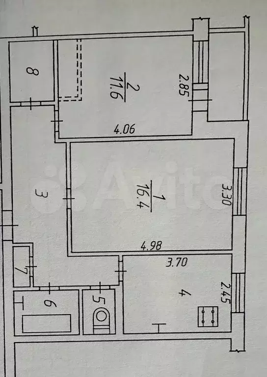 2-к. квартира, 52 м, 8/9 эт. - Фото 0