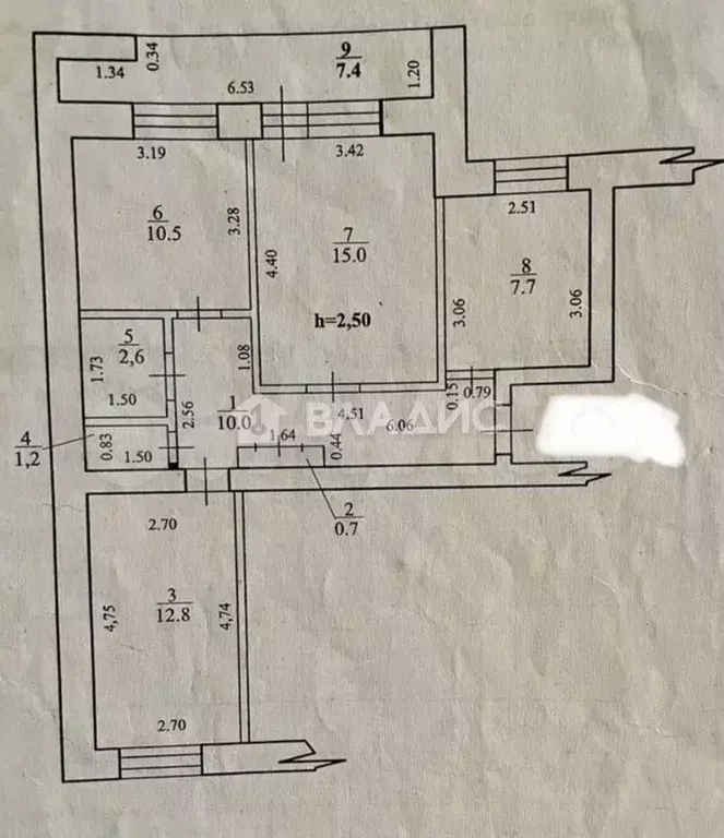 3-к. квартира, 66,1 м, 8/9 эт. - Фото 0