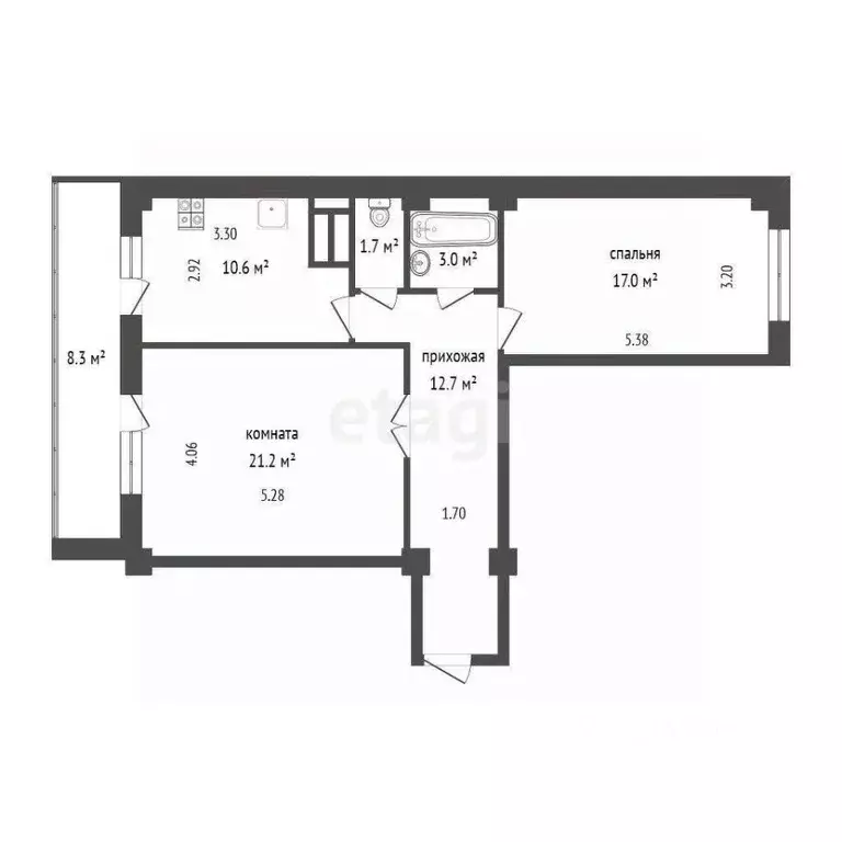 2-к кв. Ростовская область, Ростов-на-Дону Извилистая ул., 21 (74.5 м) - Фото 1