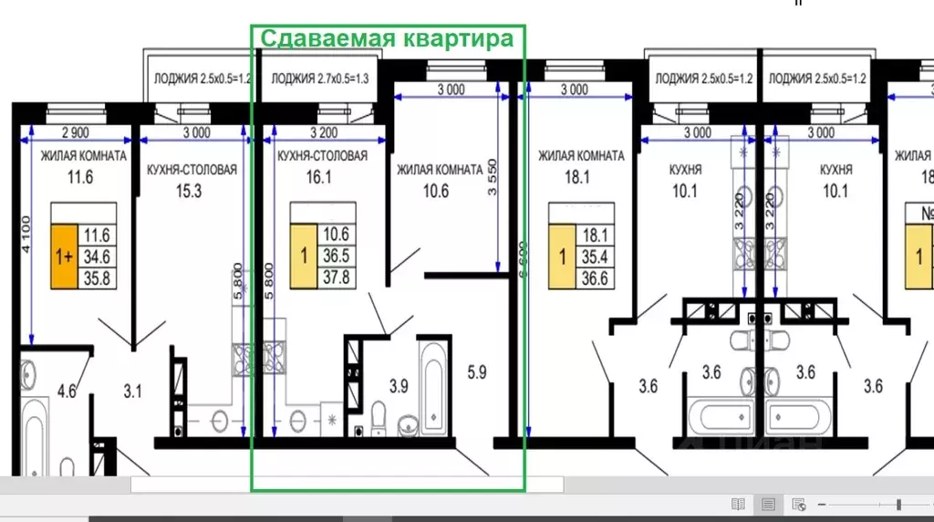 1-к кв. Краснодарский край, Краснодар ул. Летчика Позднякова, 2к25 ... - Фото 1