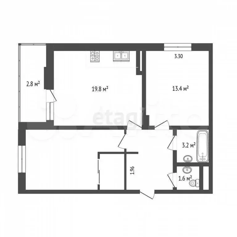 2-к. квартира, 70 м, 15/24 эт. - Фото 0