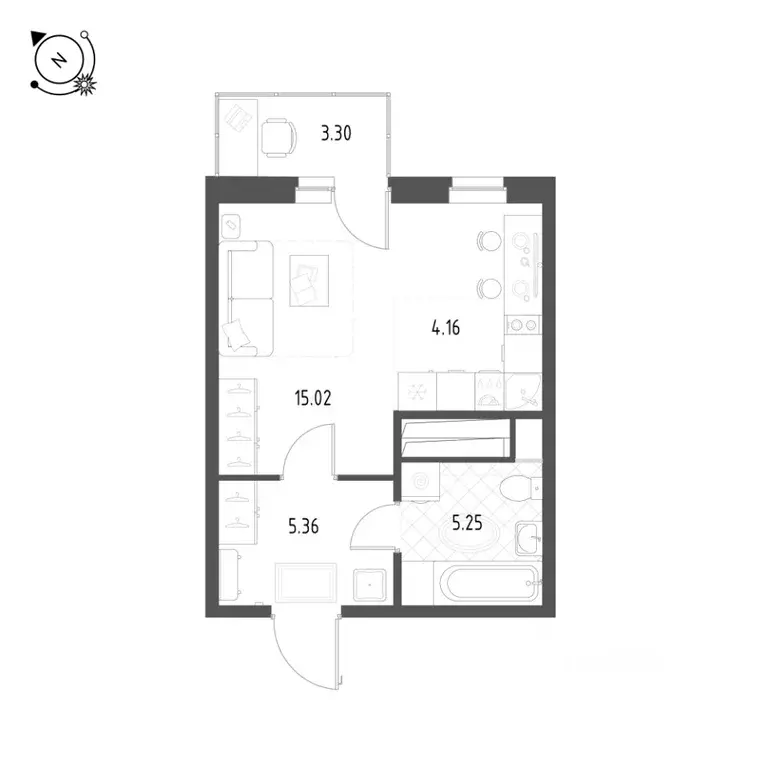 Студия Свердловская область, Екатеринбург ул. Таватуйская, 14А/3 (30.3 ... - Фото 1
