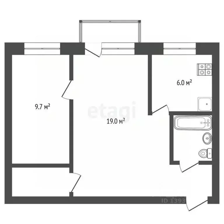 2-к кв. Тюменская область, Тюмень Рижская ул., 78 (43.5 м) - Фото 1
